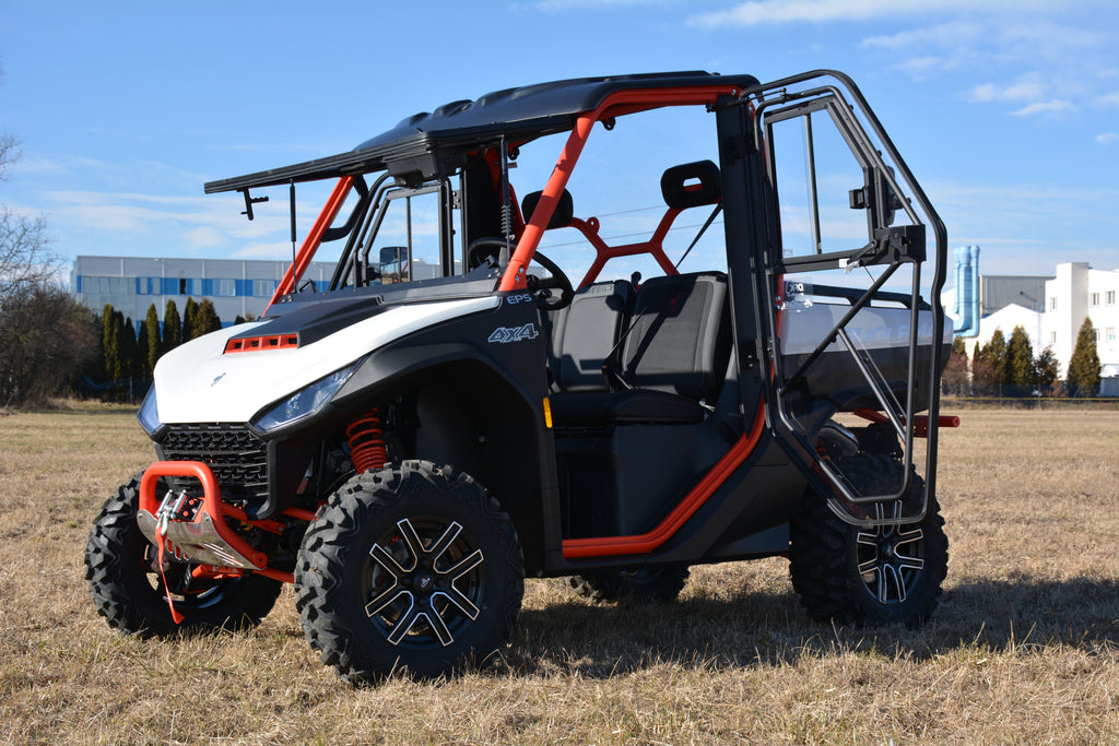Segway Fugleman UT10 HardCabs cab enclosure, side view with polycarbonate doors