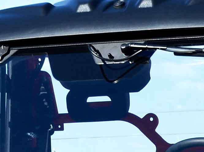Optional wiper and washer kit on the HardCabs Fugleman UT10 windshield