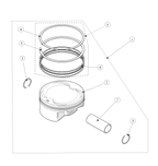 Exploded schematic of Segway AT6 SGW570F Section 2, callout 8 is the piston ring assembly