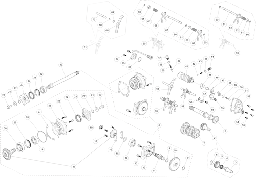 Exploded schematic of Segway AT6 SGW570F Section 4, callout 43.1 is the detent pawl torsion spring