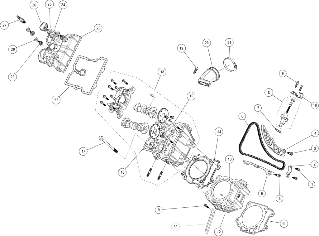 Exploded schematic of Segway AT6 SGW570F Section 5, callout 25 is the o-ring 22x3