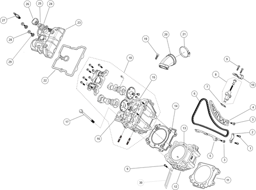 Exploded schematic of Segway AT6 SGW570F Section 5, callout 25 is the o-ring 22x3