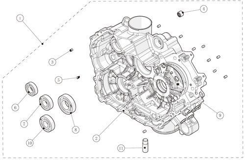 Exploded schematic of Segway AT6 SGW570F Section 8, callout 11 is the oil pickup pipe