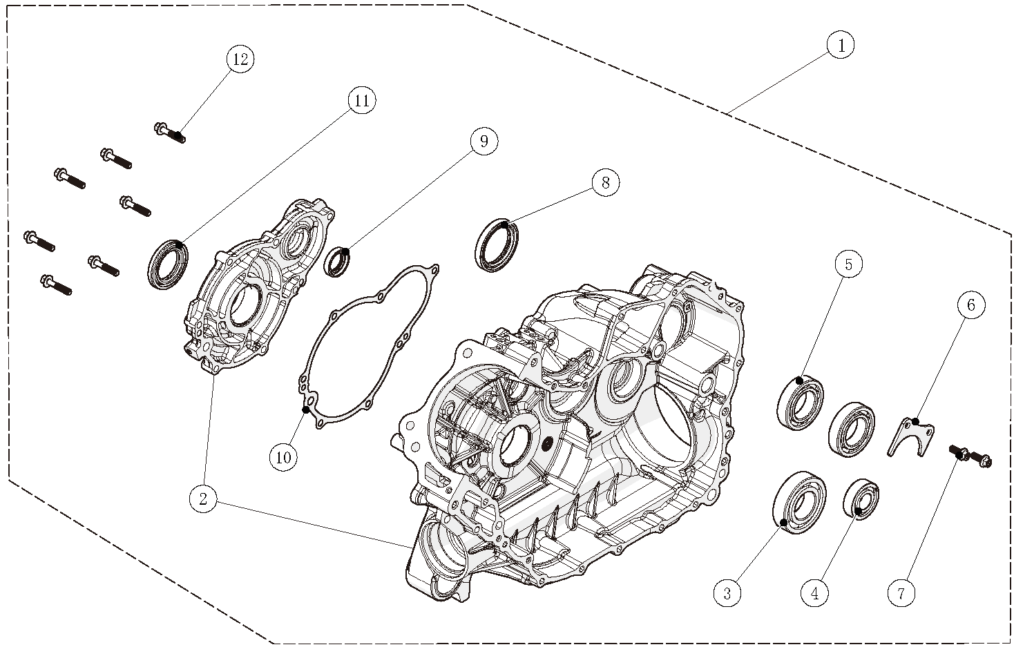 Exploded schematic of Segway AT6 SGW570F Section 9, callout 11 is the oil seal 35x52x7