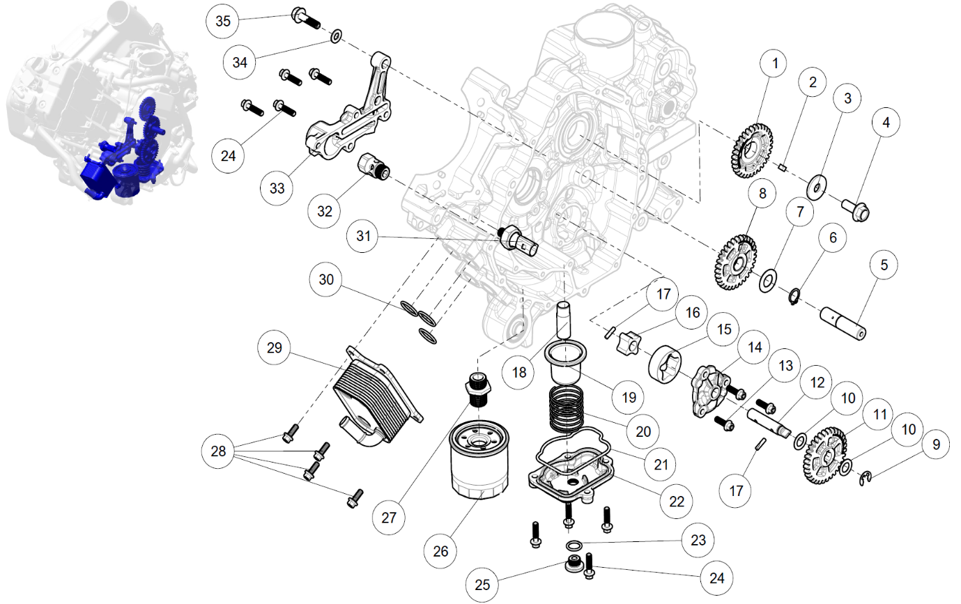 Exploded schematic of Segway AT6 SGW570F Section 12, callout 35 is the banjo bolt m8x30
