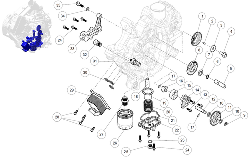 Exploded schematic of Segway AT6 SGW570F Section 12, callout 35 is the banjo bolt m8x30