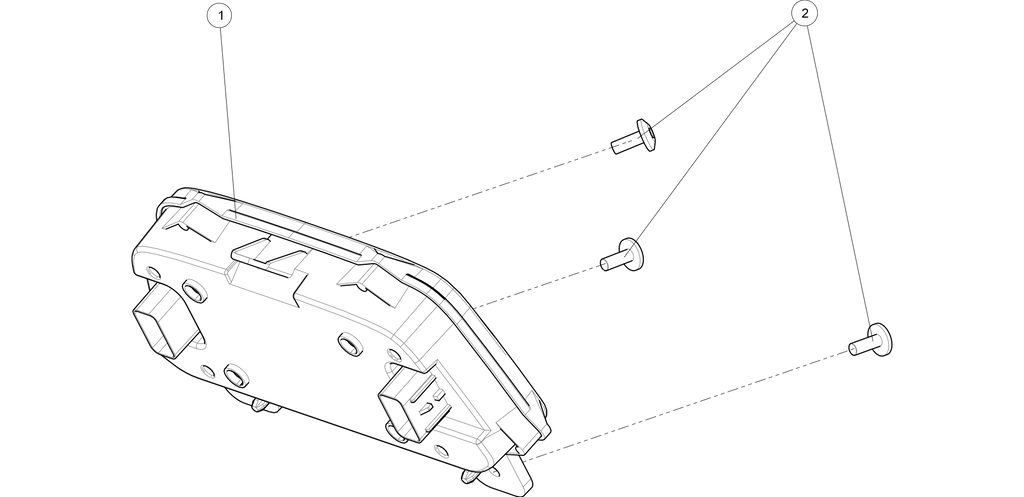 Exploded schematic of Segway AT6 SGW570F Section 24, callout 1 is the instrument