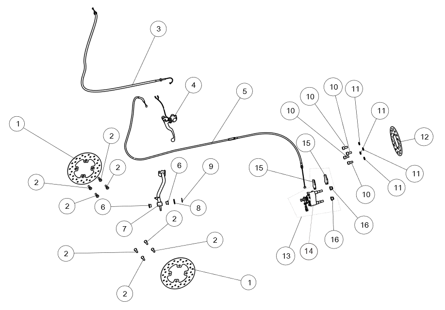 Exploded schematic of Segway AT6 SGW570F Section 27, callout 15 is the parking brake pad