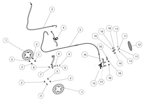 Exploded schematic of Segway AT6 SGW570F Section 27, callout 15 is the parking brake pad
