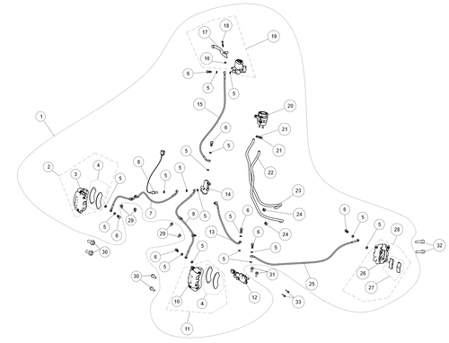 Exploded schematic of Segway AT6 SGW570F Section 29, callout 33 is the bolt m6x45
