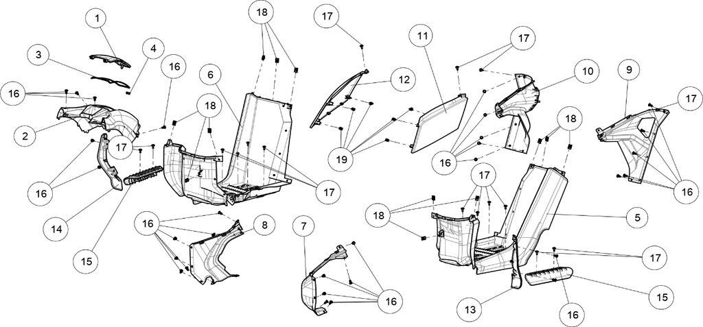 Exploded schematic of Segway AT6 SGW570F Section 31, callout 15 is the pedal