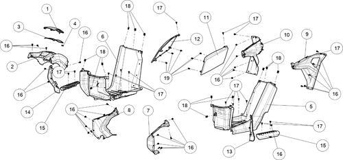 Exploded schematic of Segway AT6 SGW570F Section 31, callout 15 is the pedal