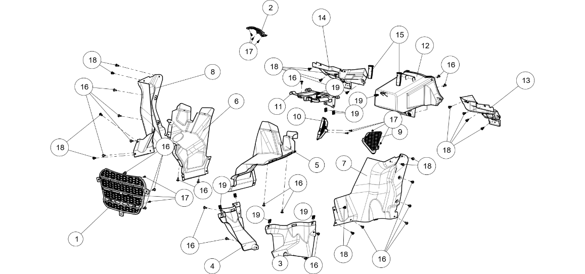 Exploded schematic of Segway AT6 SGW570F Section 34, callout 15 is the back cushion bushing
