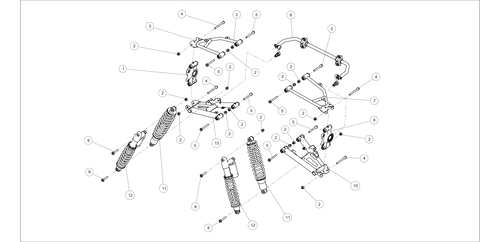 Exploded schematic of Segway AT6 SGW570F Section 40, callout 13 is the black lower weld arm rl assy