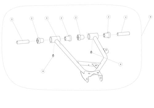 Exploded schematic of Segway AT6 SGW570F Section 45, callout 3-5 is the blue upper weld arm rr