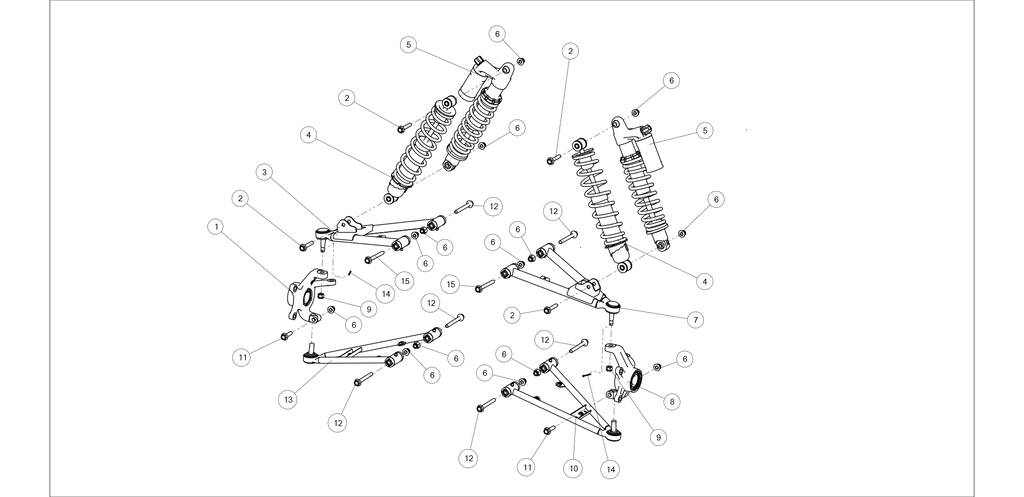Exploded schematic of Segway AT6 SGW570F Section 47, callout 15 is the hexagon flange bolt m10x1.25x90