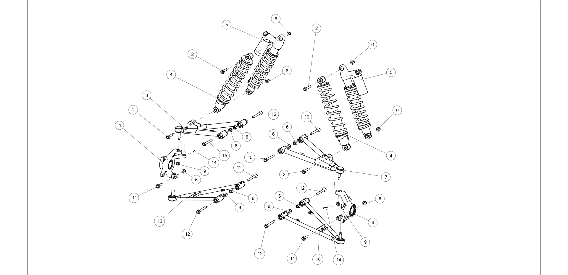 Exploded schematic of Segway AT6 SGW570F Section 47, callout 15 is the hexagon flange bolt m10x1.25x90
