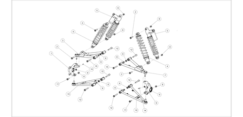 Exploded schematic of Segway AT6 SGW570F Section 47, callout 15 is the hexagon flange bolt m10x1.25x90