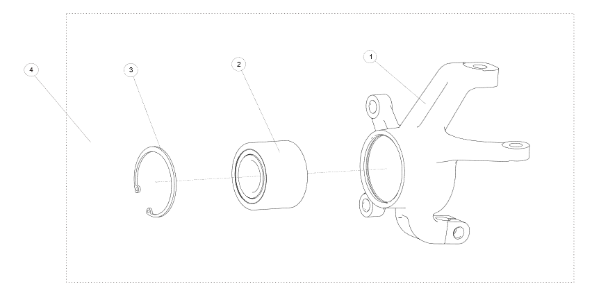 Exploded schematic of Segway AT6 SGW570F Section 48, callout 1 is the left steering knuckle