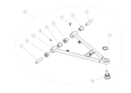 Exploded schematic of Segway AT6 SGW570F Section 53, callout 3 is the blue lower weld arm fr
