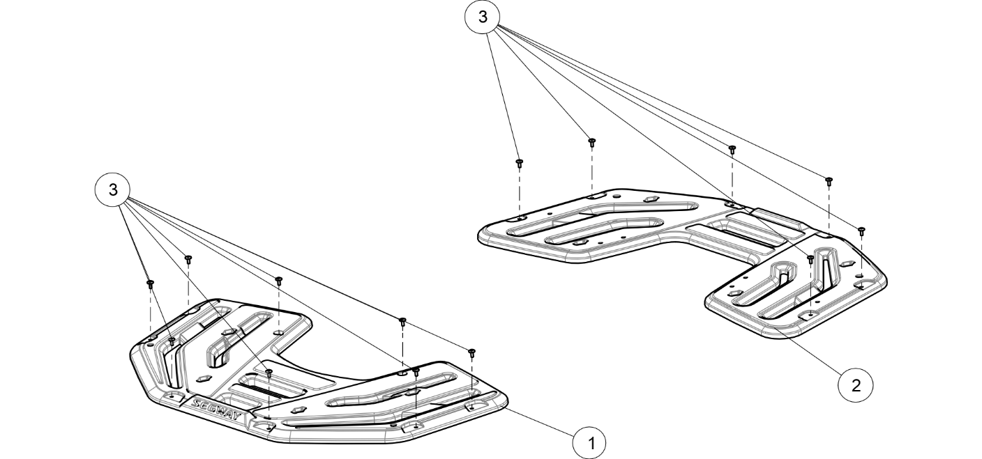 Exploded schematic of Segway AT6 SGW570F Section 55, callout 2 is the rear shelf cover