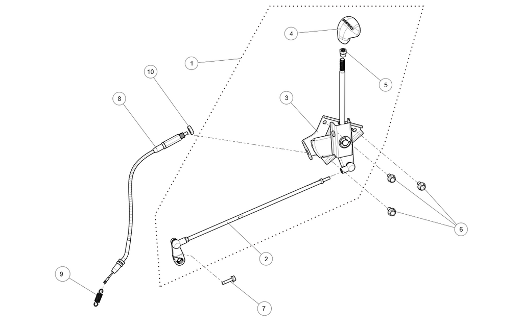 Exploded schematic of Segway AT6 SGW570F Section 64, callout 10 is the nut m10x1.25