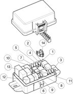 Exploded schematic of Segway AT6 SGW570F Section 73, callout 14 is the clamp