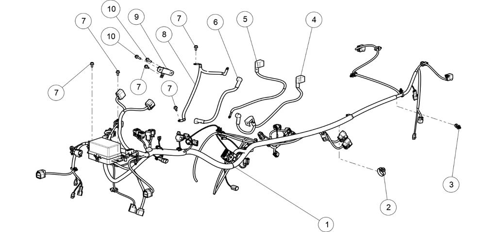 Exploded schematic of Segway AT6 SGW570F Section 75, callout 5 is the battery negative wire