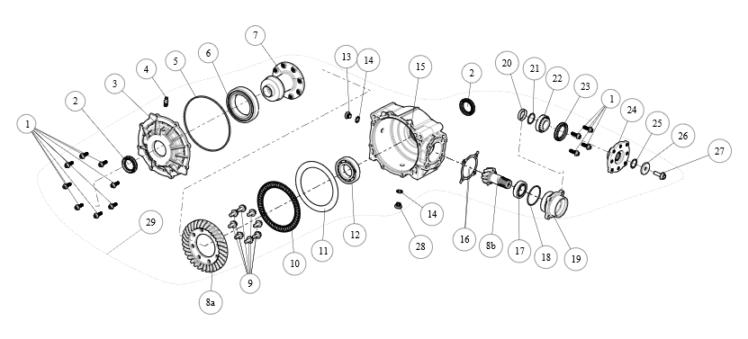 Exploded schematic of Segway AT6 SGW570F Section 81, callout 26 is the flat washer10.5x39x6