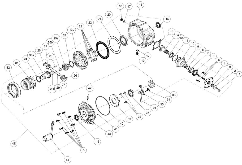 Exploded schematic of Segway AT6 SGW570F Section 83, callout 44 is the solenoid valve assembly