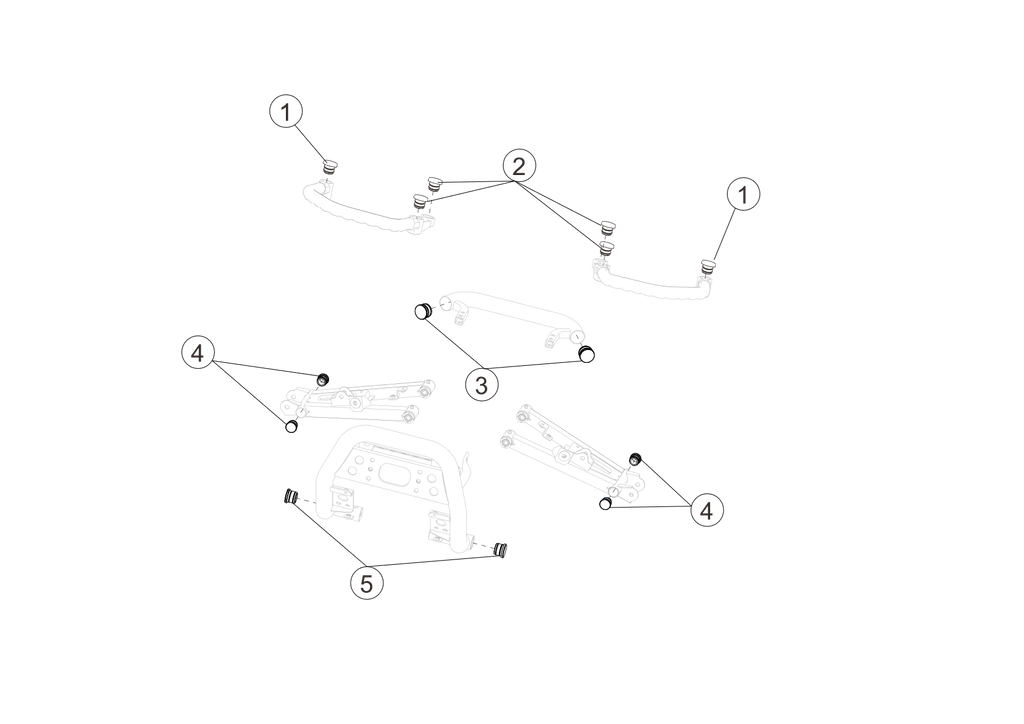 Exploded schematic of Segway AT6 SGW570F Section 89, callout 4 is the rear arm plug