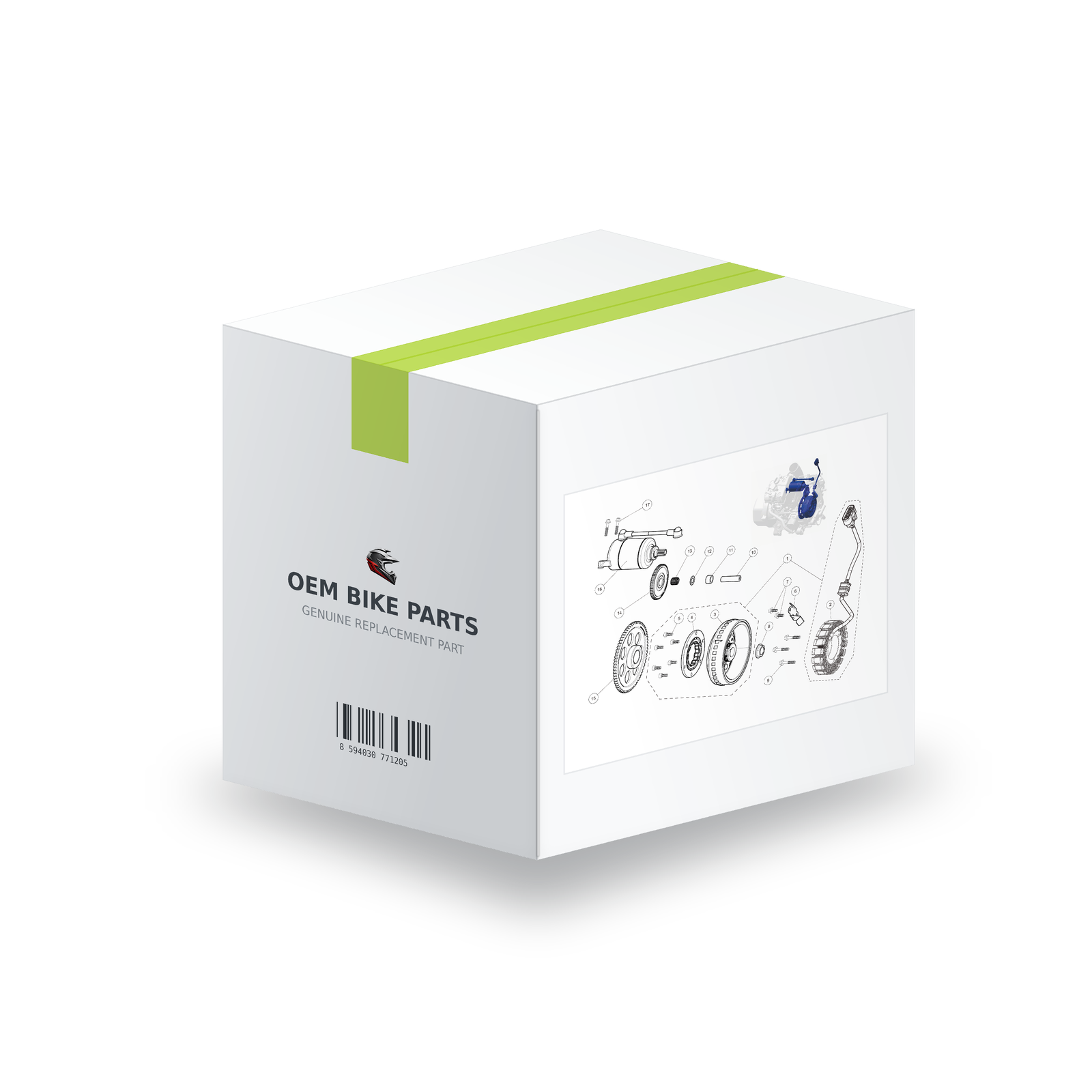 Segway AT6 SGW570F Alternator Assy - E01C21200001 in branded OEM Bike Parts packaging box