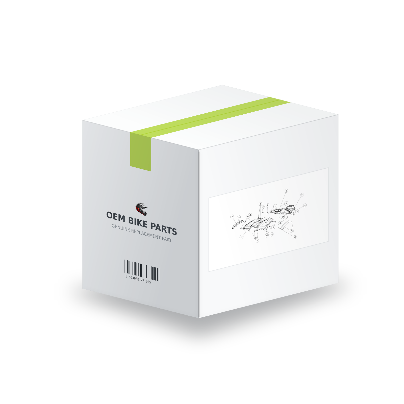 Segway AT6 SGW570F Black Rear Fender - A02H13401001 in branded OEM Bike Parts packaging box