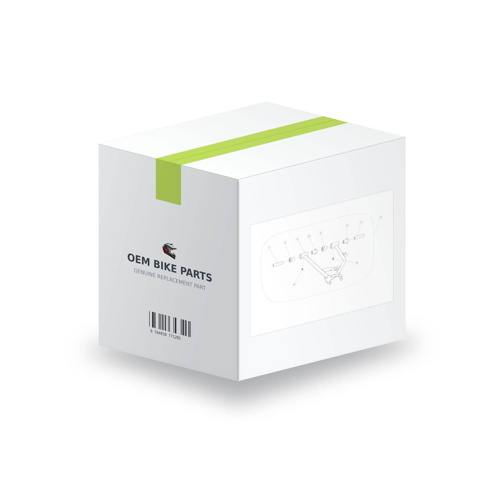 Segway AT6 SGW570F Peak Green Upper Weld Arm RR - A01D23101001 in branded OEM Bike Parts packaging box