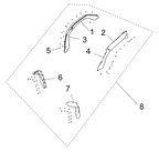 Exploded schematic of Segway Fugleman UT10 Widened Mudguard, callout 8 is the u01 widened fender assy