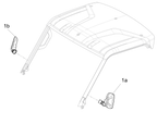 Exploded schematic of Segway Fugleman UT10 Side Reariview Mirror, callout 1b is the right rearview mirror assembly (eu)