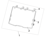 Exploded schematic of Segway Fugleman UT10 Rear Windshield Assembly, callout 4 is the upper fastener assy
