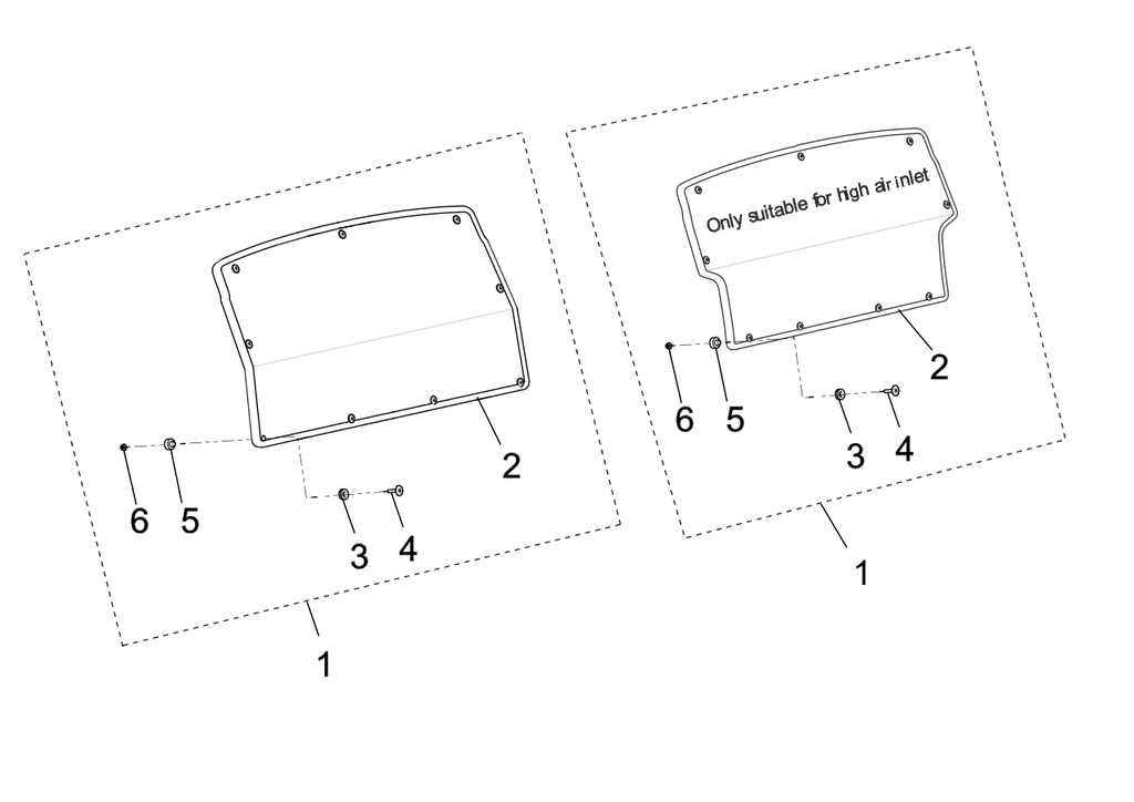 Exploded schematic of Segway Fugleman UT10 Rear Windshield Assembly, callout 5 is the u01 windshield cushion longer