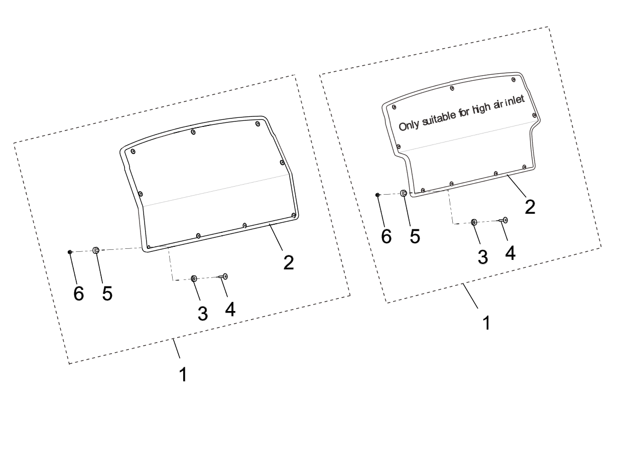 Exploded schematic of Segway Fugleman UT10 Rear Windshield Assembly, callout 5 is the u01 windshield cushion longer
