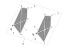 Exploded schematic of Segway Fugleman UT10 Safety Net, callout 6 is the half door mesh assy
