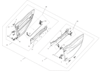 Exploded schematic of Segway Fugleman UT10 Half Door, callout 25 is the left door lock assy