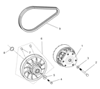 Exploded schematic of Segway Fugleman UT10 CVT Assembly Hz CVT, callout 9 is the belt 101-33.7-28 (hz)