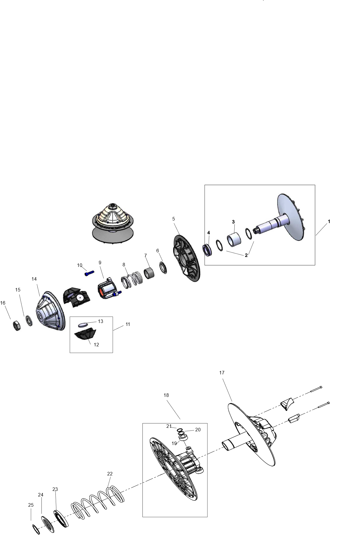 Exploded schematic of Segway Fugleman UT10 Cvtech Wearing Parts, callout 28 is the bolt