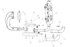Exploded schematic of Segway Fugleman UT10 Exhaust System Assembly, callout 7 is the heat shield under the barrel elbow