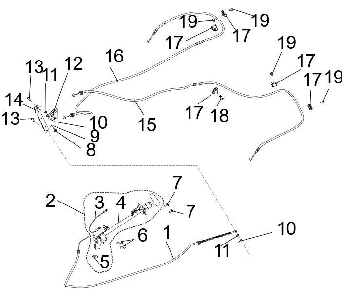 Exploded schematic of Segway Fugleman UT10 Parking Brake, callout 18 is the screw m8x16