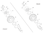 Exploded schematic of Segway Fugleman UT10 Beadlock Ring With Aluminum Rim-us Standard, callout 18 is the rear al wheel rim with anti-slip ring 1470