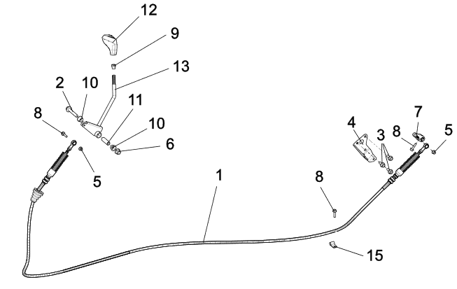 Exploded schematic of Segway Fugleman UT10 Shift System, callout 13 is the u01 gear shift lever assy