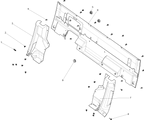Exploded schematic of Segway Fugleman UT10 Rear Panel Of Cockpit, callout 7 is the u01 cockpit rear left guard pp black