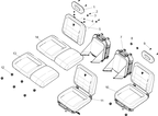 Exploded schematic of Segway Fugleman UT10 Seat Assembly, callout 8 is the passenger seat assy