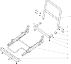 Exploded schematic of Segway Fugleman UT10 Seat Bracket Assembly, callout 9 is the u01 seat rail front mounting bracket assembly